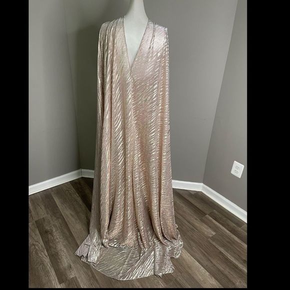 NWT Talbot Runhof long-sleeve draped maxi dress Size 4 $2750 - Picture 10 of 13